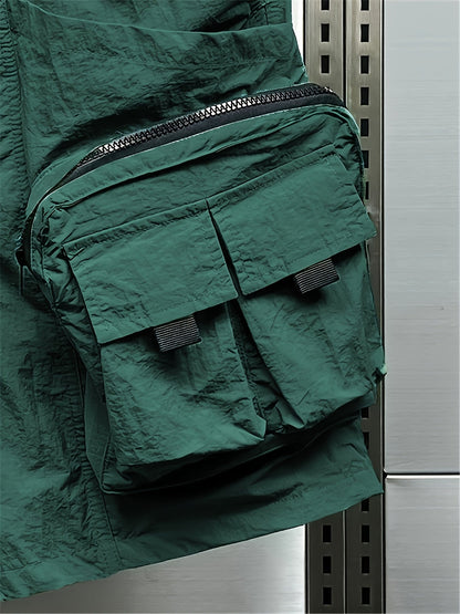 Herren Utility Cargo Shorts mit großen Taschen und verstellbarem Gürtel – Streetwear & Outdoor Style