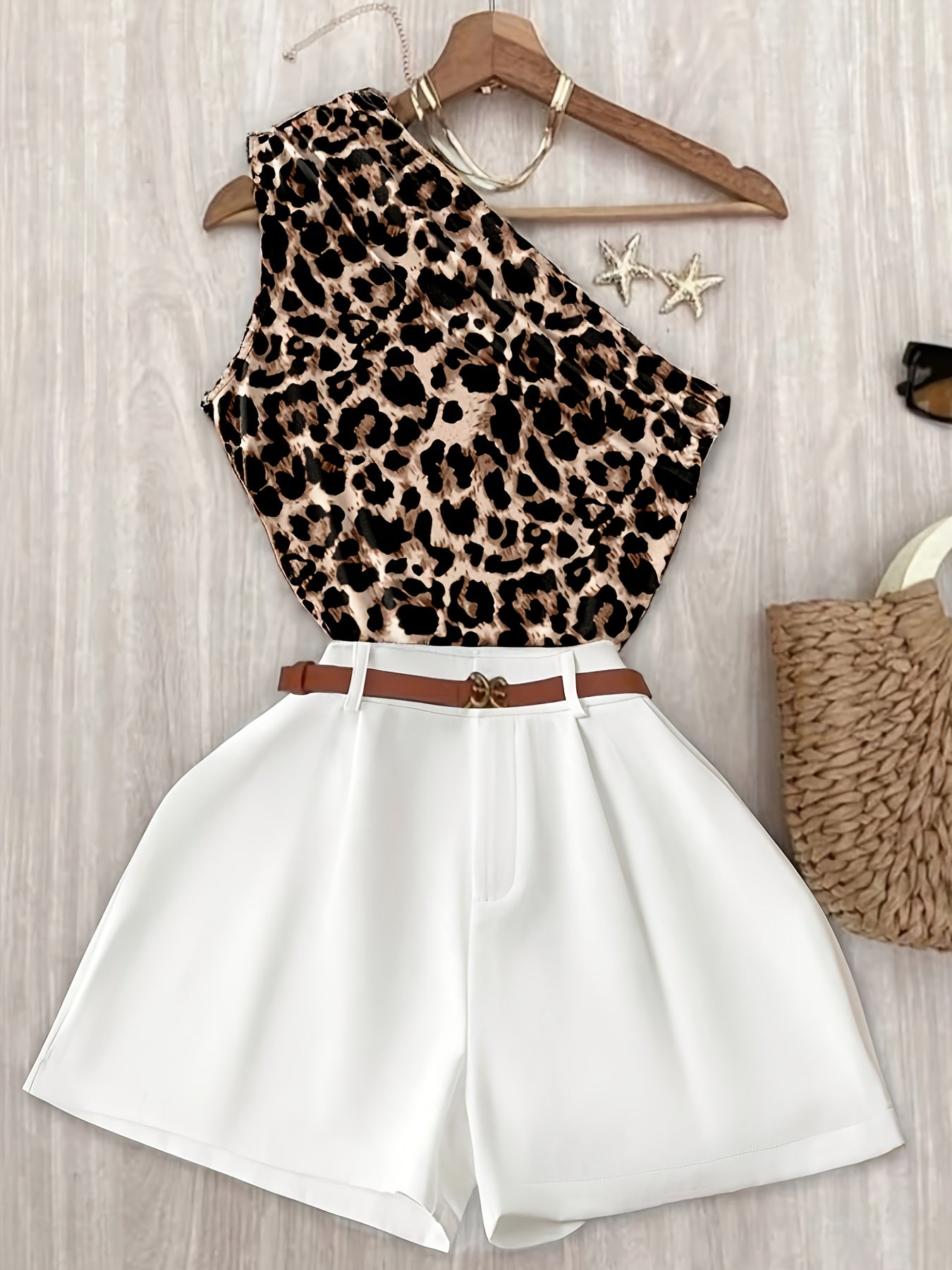 Damen Ein-Schulter-Einteiler mit Shorts – Eleganter Sommer-Jumpsuit für Freizeit & Urlaub