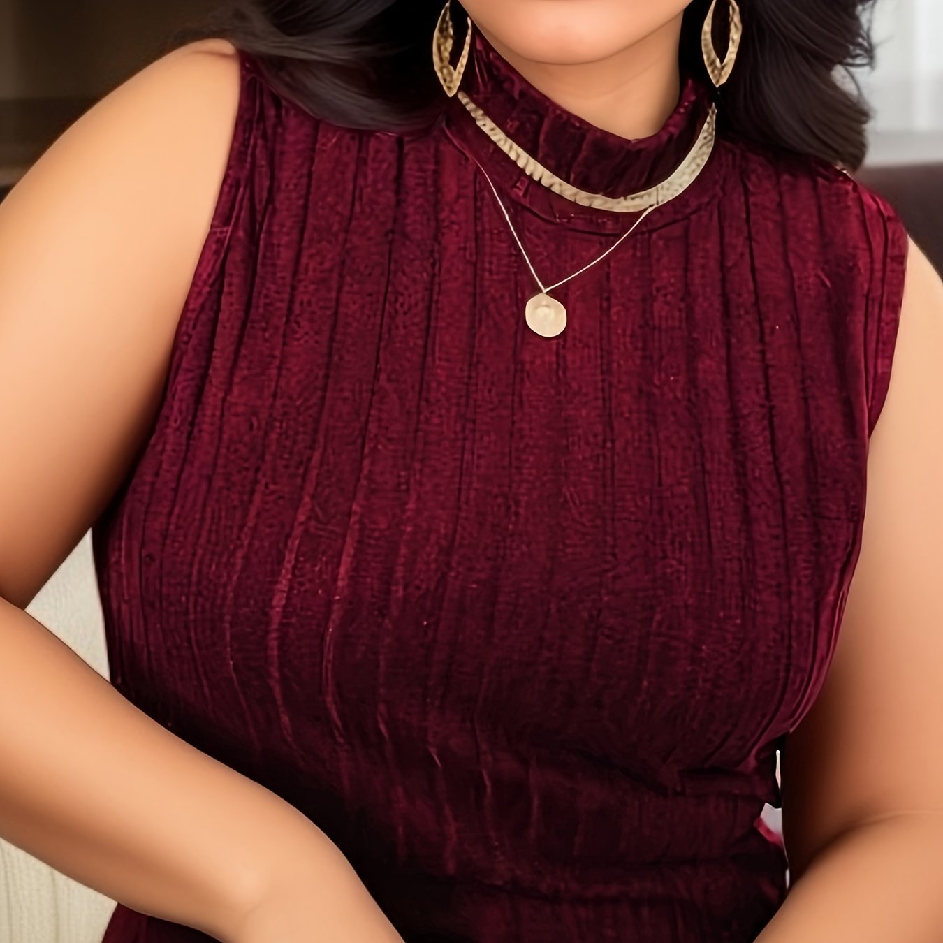 Damen ärmelloses Stricktop mit Stehkragen – Eleganter Freizeit-Look für Büro & Alltag