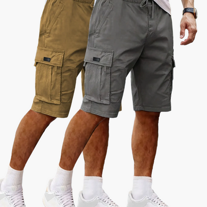 Herren Cargo Shorts 2er Pack – Bequeme Freizeit- und Outdoor-Bermuda mit Taschen