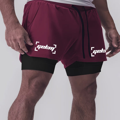 Herren Trainingsshorts mit 2-in-1-Design für Fitness und Sport