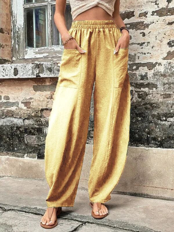 Sophie – Damen-Haremshose mit Taschen und hohem Bund