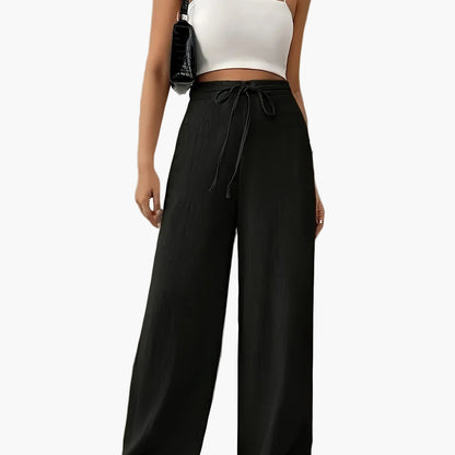 Damen Weite Freizeithose mit Kordelzug – Lässiger Stil für Alltag und Wochenende