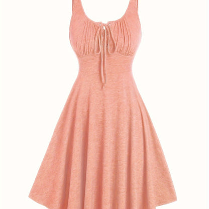 Damen Skaterkleid im Freizeitstil mit Schnürung und Schwingrock – Ideal für Alltag und Sommer