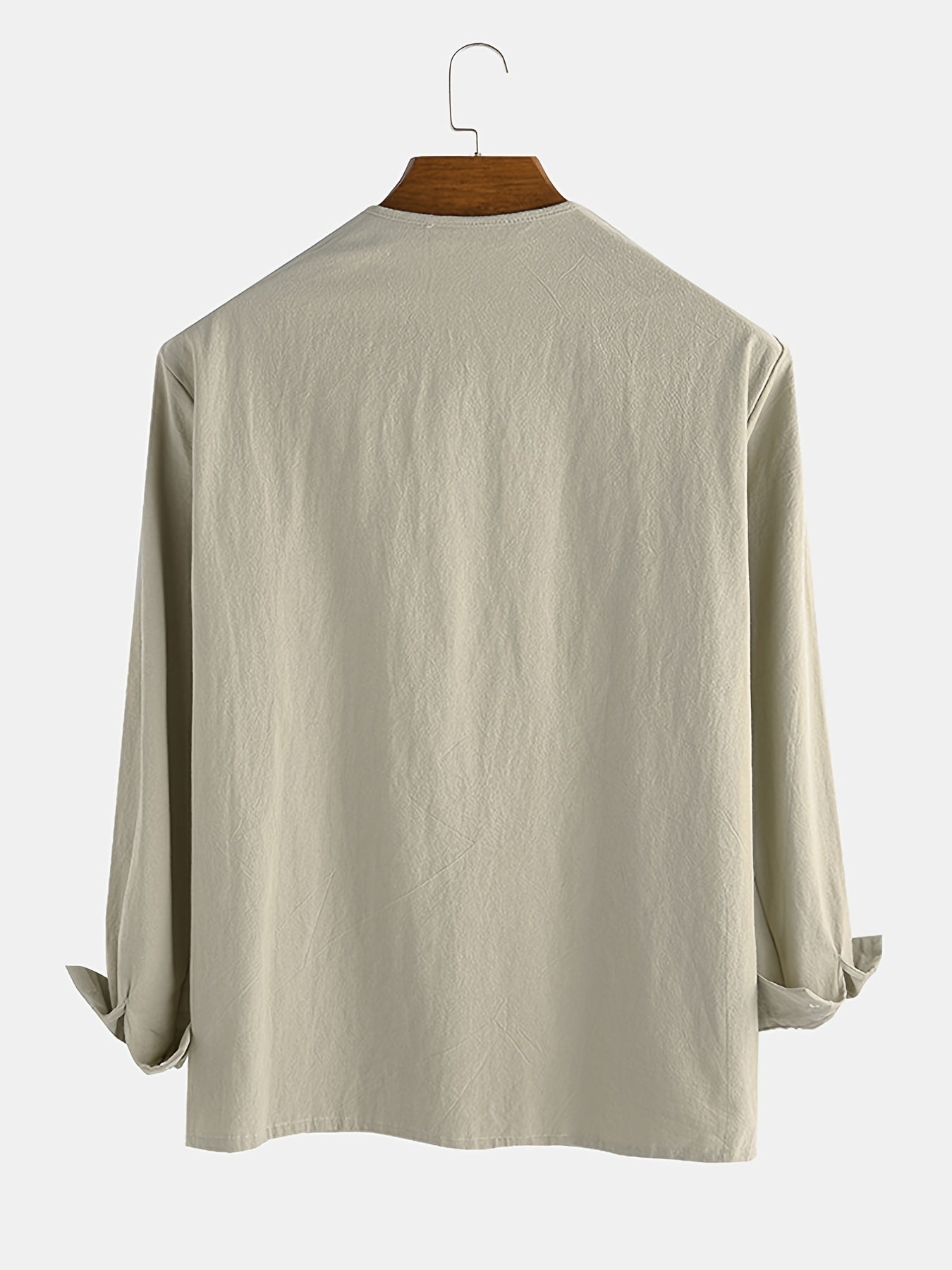 Herren Vintage Tunika mit Schnürung und geometrischer Stickerei – Freizeit & Alltag