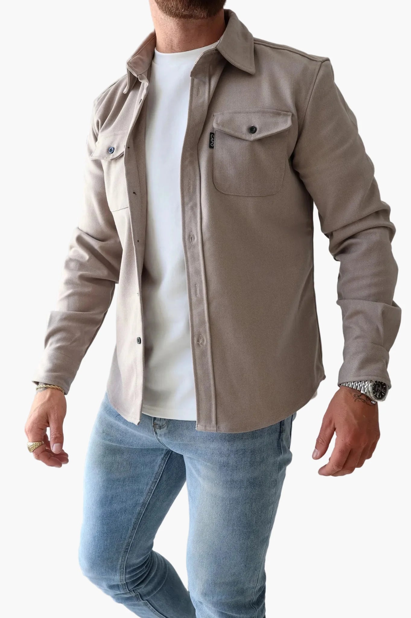 Herren-Überhemd mit Brusttaschen im Utility-Stil