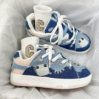 Jeremy – Denim Leinwand Schuhe mit Kalter Klebung