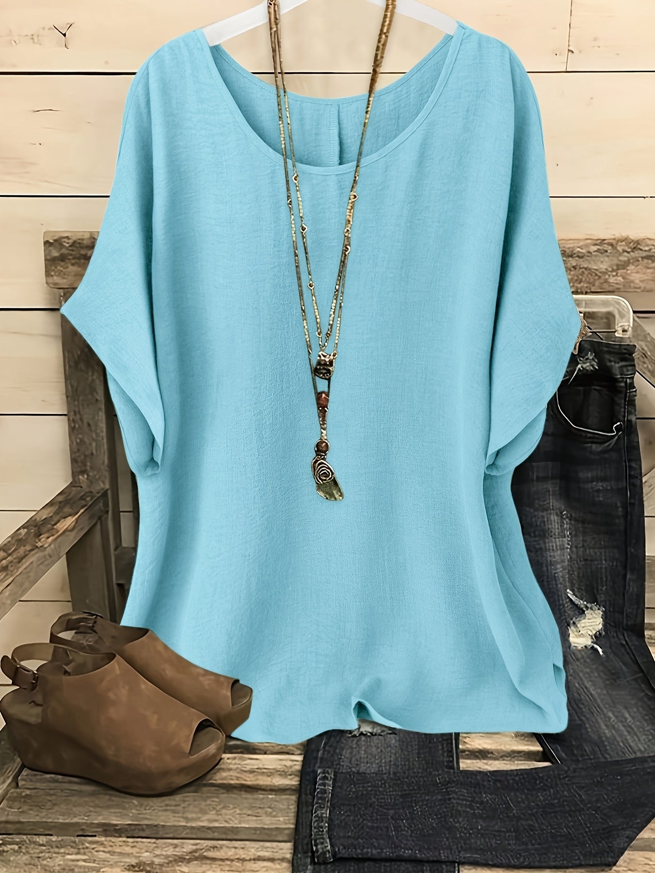 Damen Oversize Casual Tunika Shirt für Freizeit und Alltag