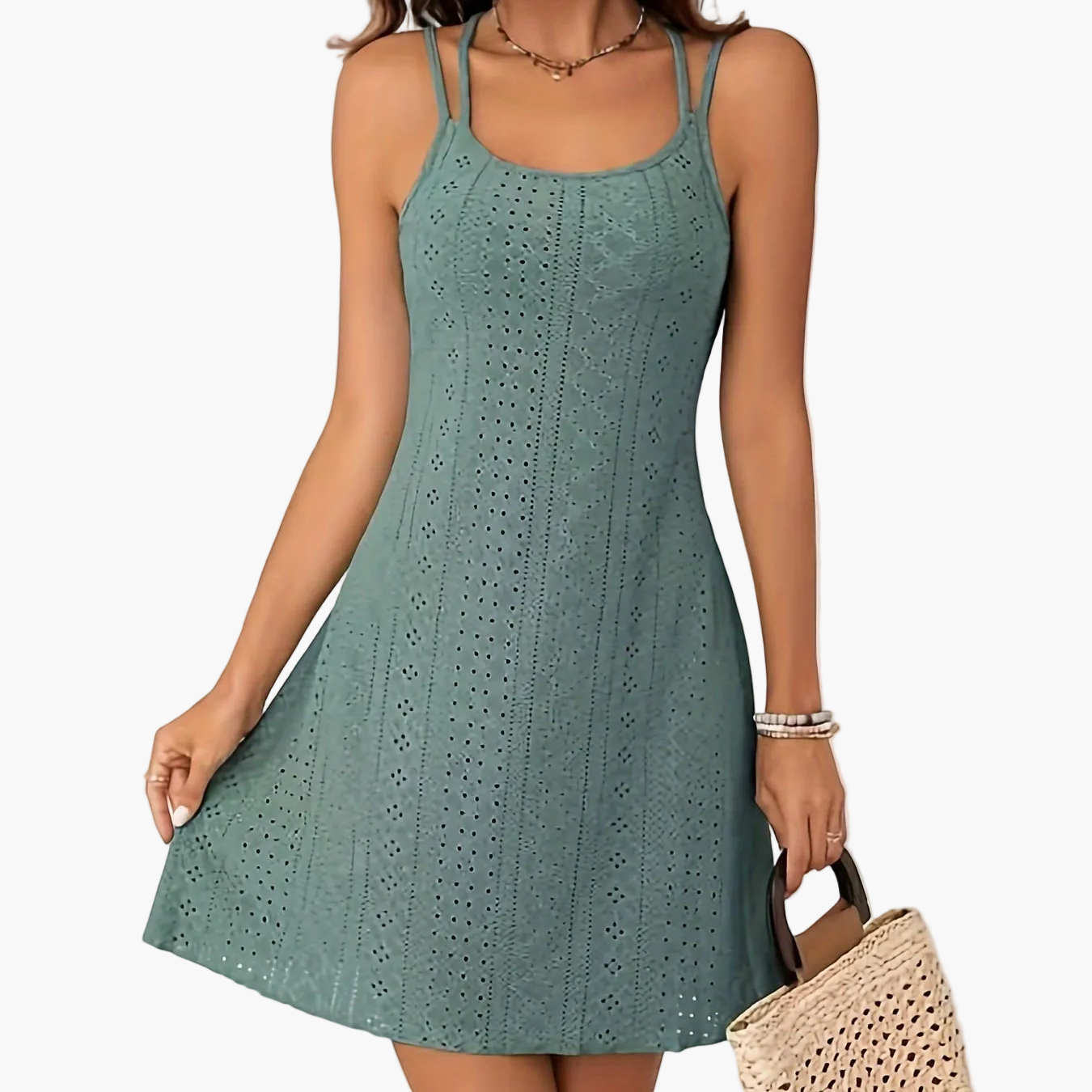Damen Sommer Strandkleid Elegant A-Linie mit Doppelträgern – Perfekt für Freizeit und Urlaub