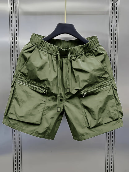 Herren Cargo Shorts mit großen Taschen und Reißverschlüssen – Urban Freizeitstil