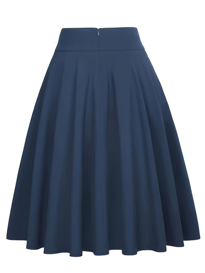 Damen Vintage A-Linien Rock mit Schleife – Eleganter Swingrock für Alltag & Freizeit