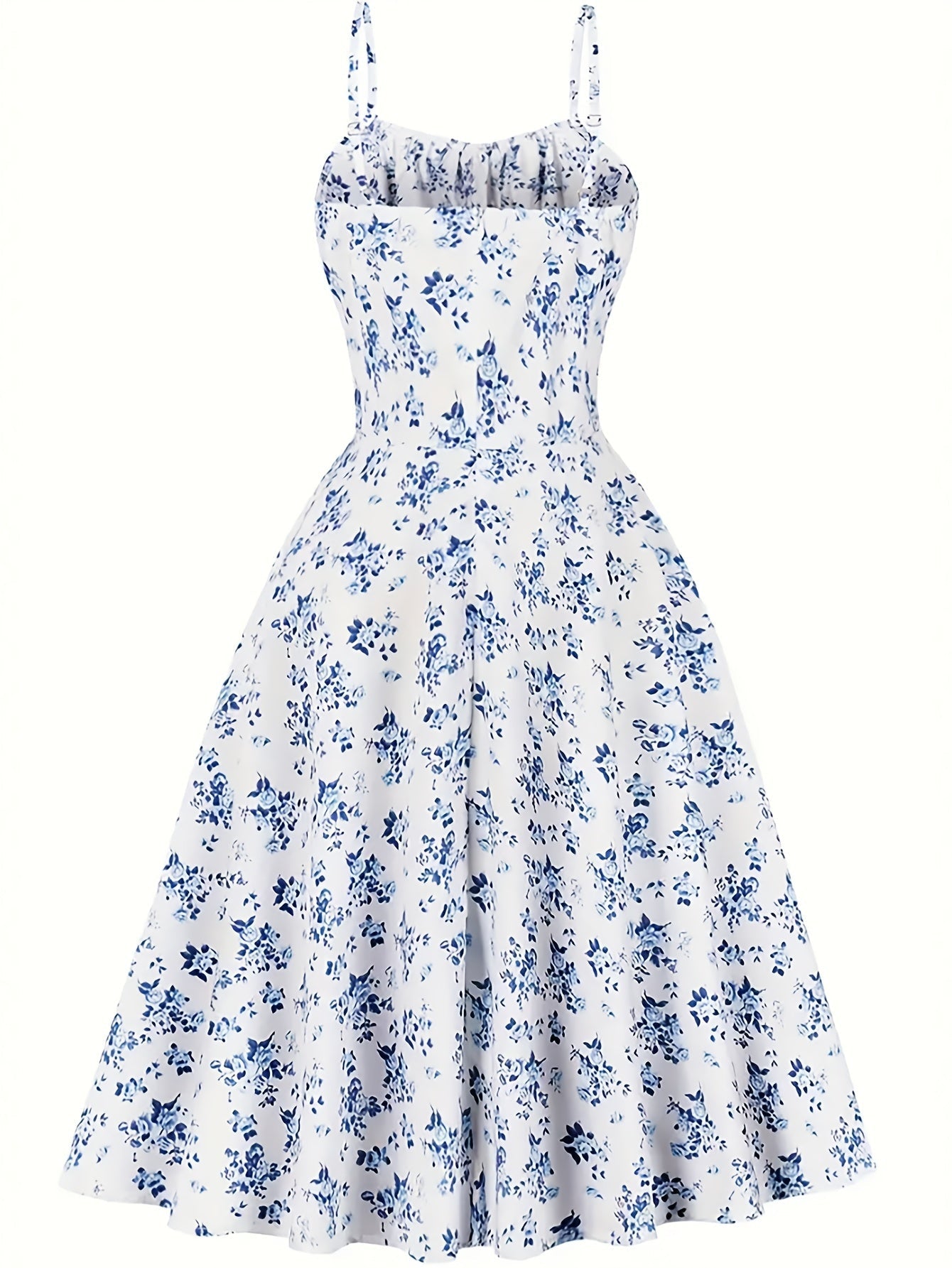 Damen Midikleid mit Blumenmuster und Bindeband – Eleganter Vintage-Stil für Alltag und besondere Anlässe