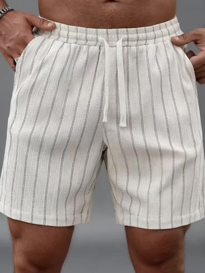 Herren Freizeithorts mit Nadelstreifen und Kordelzug – Stilvolle Sommer-Shorts für Alltag und Sport