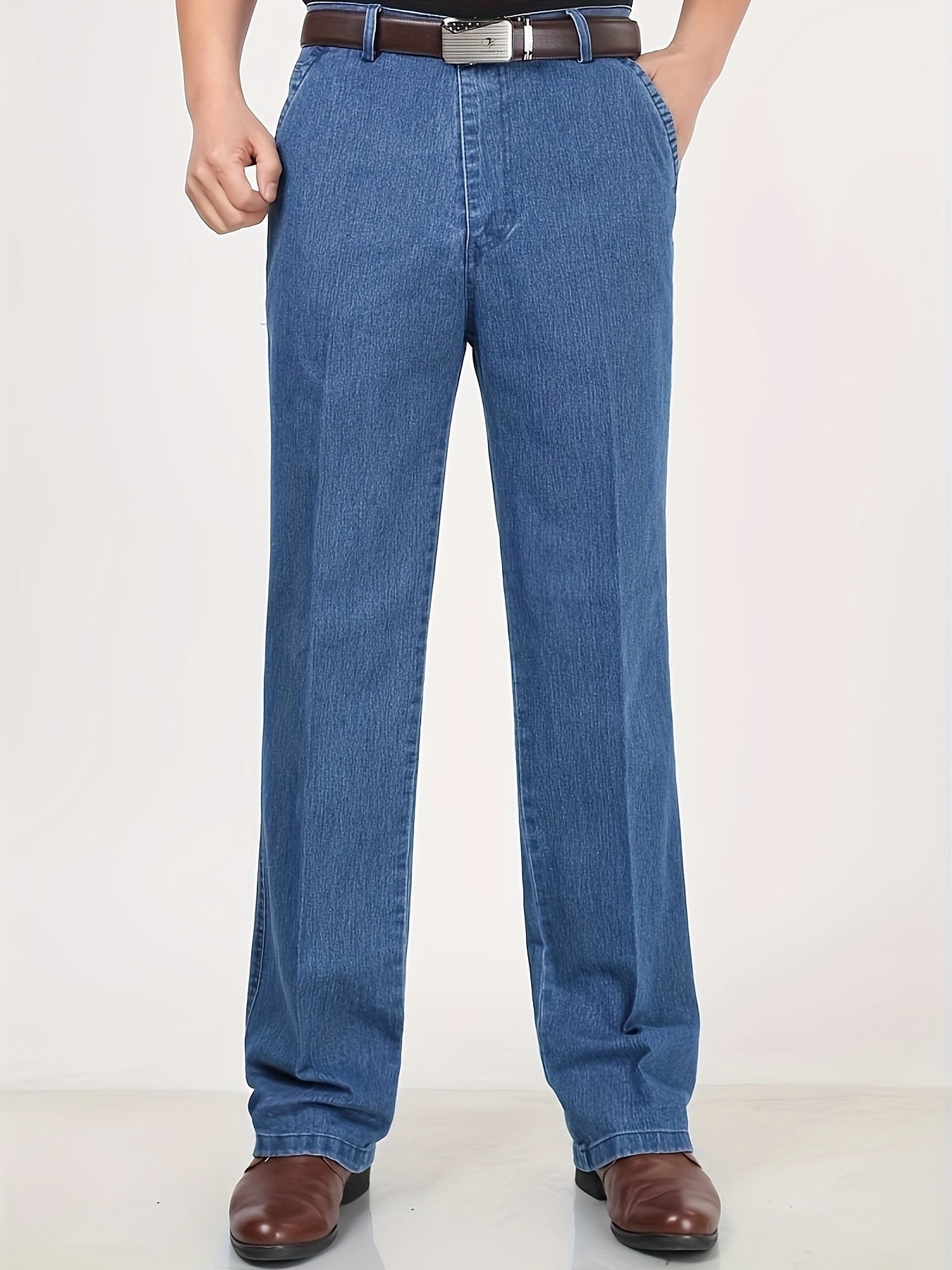 Herren Gerade Jeanshose mit Business-Casual Stil – Bequeme Freizeithose für Alltag und Büro