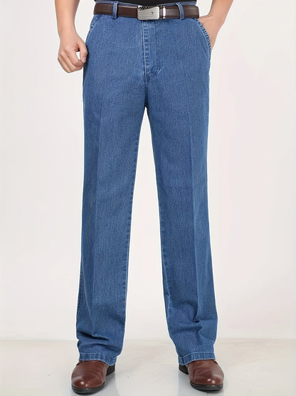 Herren Gerade Jeanshose mit Business-Casual Stil – Bequeme Freizeithose für Alltag und Büro