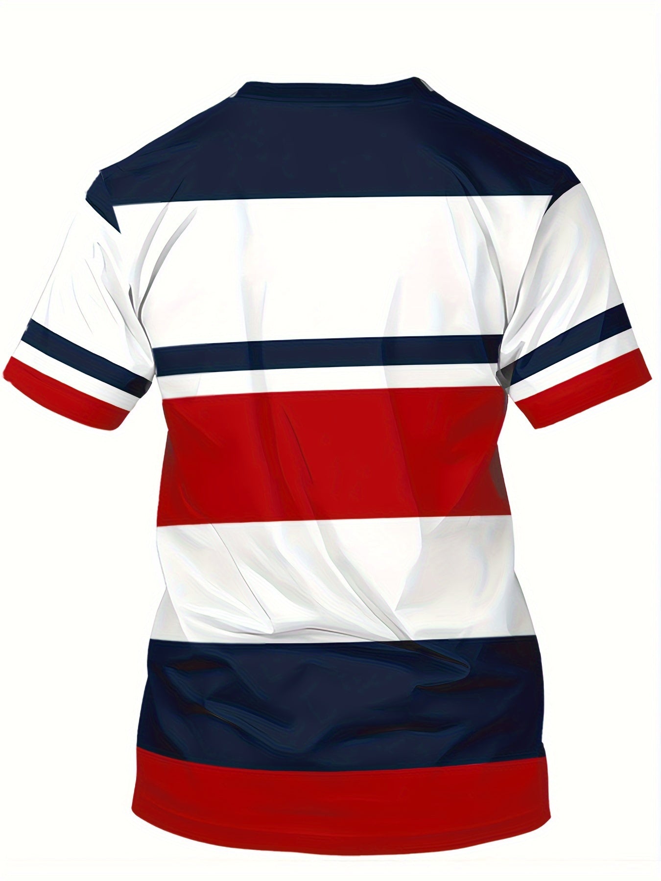 Herren T-Shirt im College-Style mit Blockstreifen und sportlichem Print – Perfekt für Freizeit und Alltag