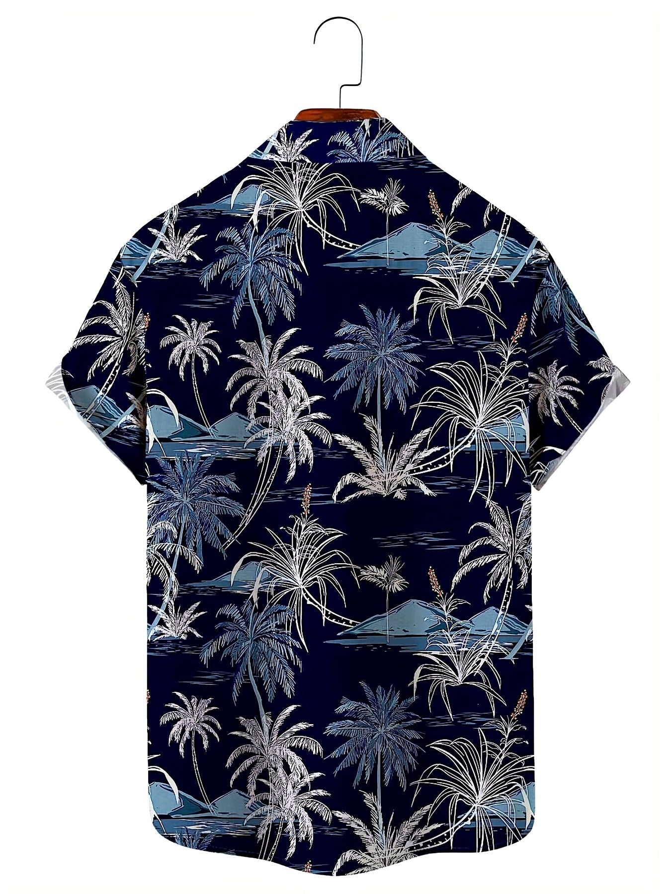 Herren Kurzarm Hawaiihemd mit tropischem Palmenmuster – Freizeit Sommerhemd für Strand und Urlaub