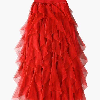 Damen Maxirock mit Rüschen für festliche Anlässe und elegante Outfits