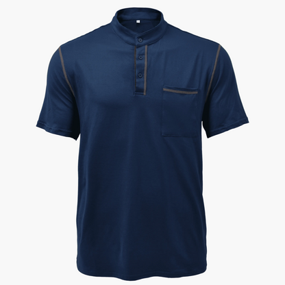 Herren Kurzarm Henley T-Shirt mit Brusttasche – Modernes Freizeitshirt für Alltag und Sport