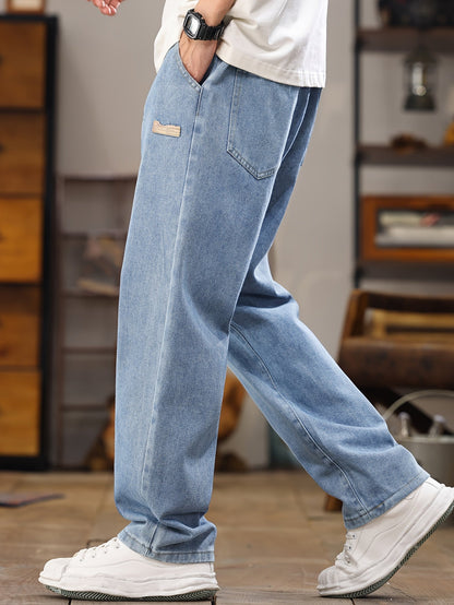 Herren Relaxed Fit Jeans Jogger mit Kordelzug – Lässige Freizeitmode