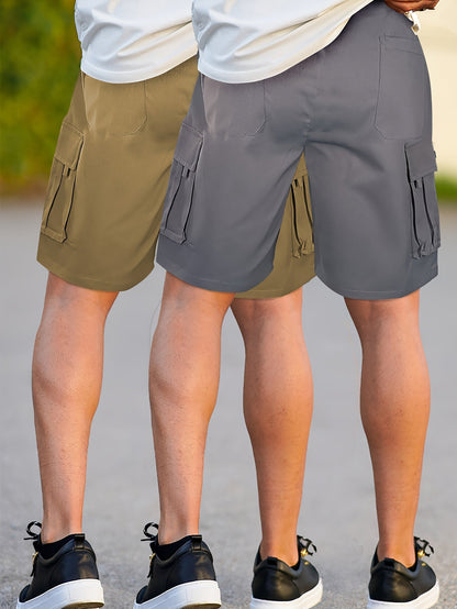 Herren Cargo Shorts 2er Pack – Bequeme Freizeit- und Outdoor-Bermuda mit Taschen