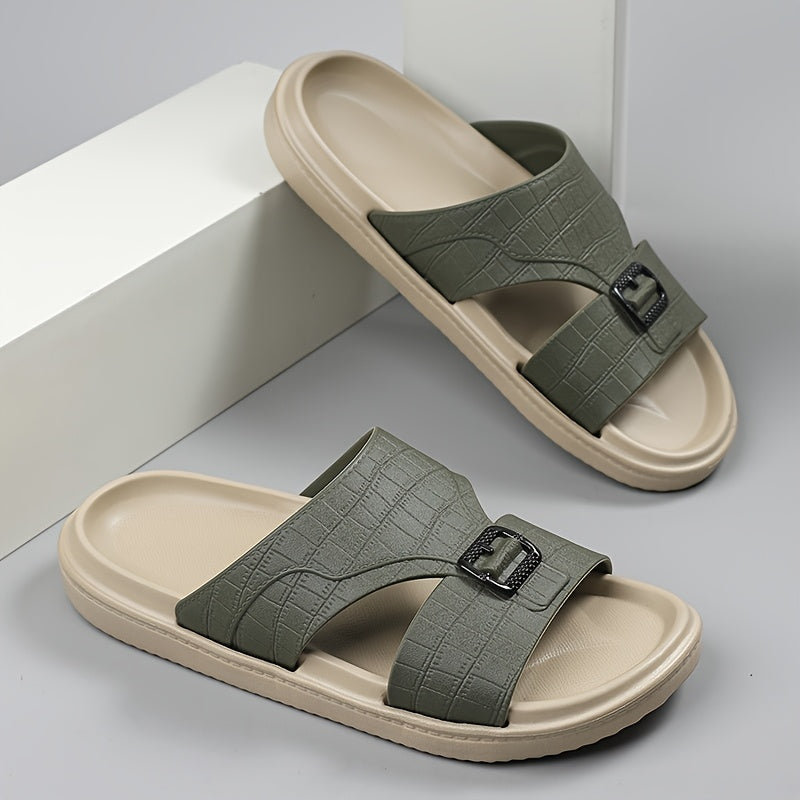 Herren Komfort-Slides mit Schnallen und modernem Design – Stilvolle Freizeitsandalen für Alltag und Freizeit