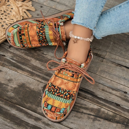 Damen Vintage Freizeitschuhe – Gemusterte Slip-Ons im Boho-Stil für Alltag und Reisen