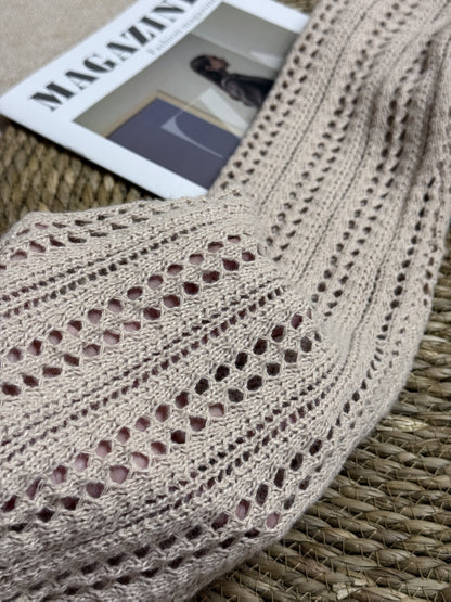 Damen Boho Strick Einteiler mit Schnürung und tiefem Ausschnitt – Perfekt für Strand & Urlaub