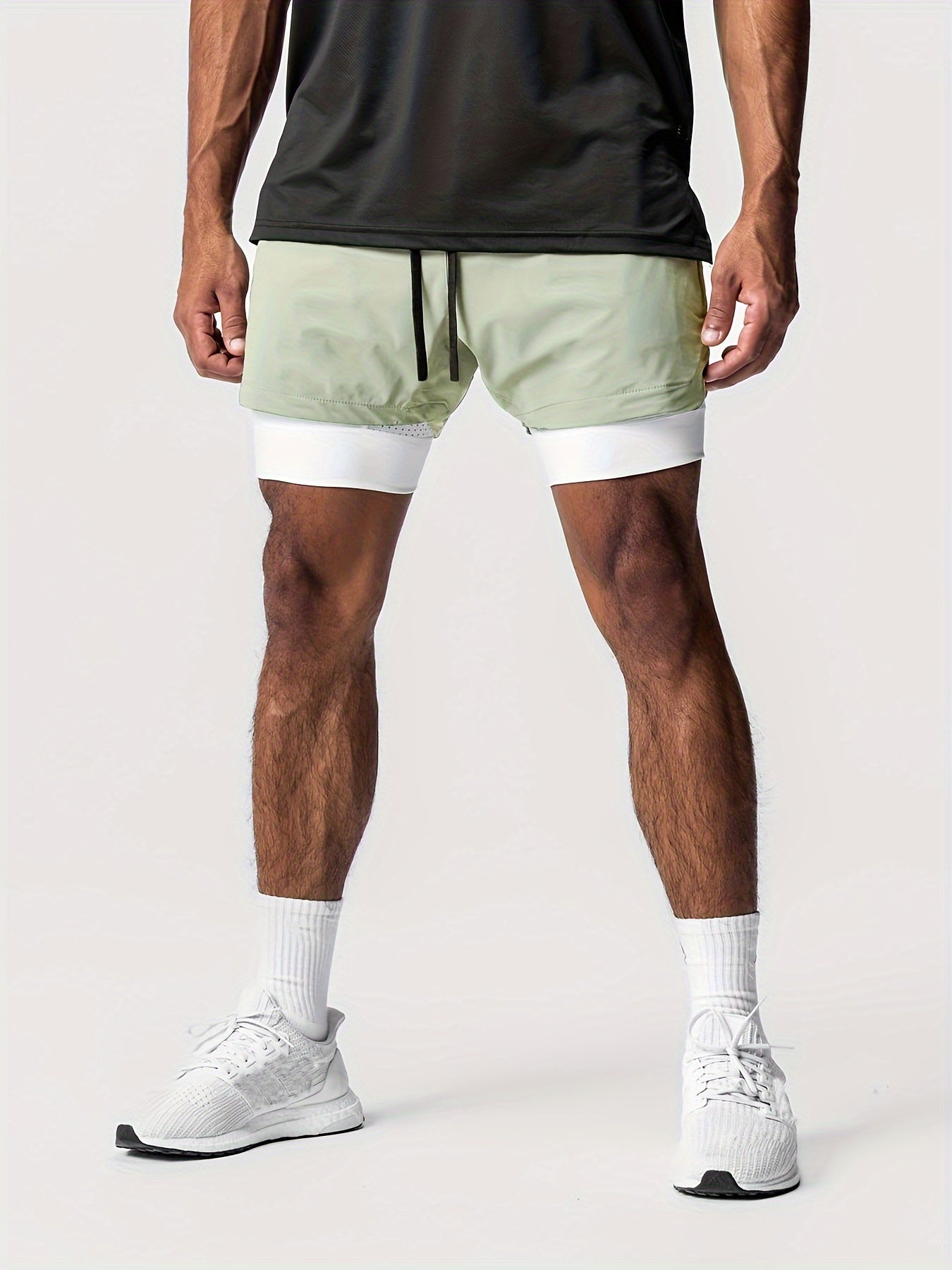 Herren Trainingsshorts mit 2-in-1-Design für Fitness und Sport
