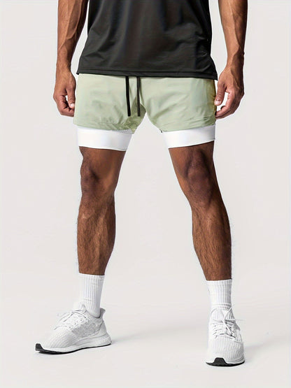 Herren Trainingsshorts mit 2-in-1-Design für Fitness und Sport