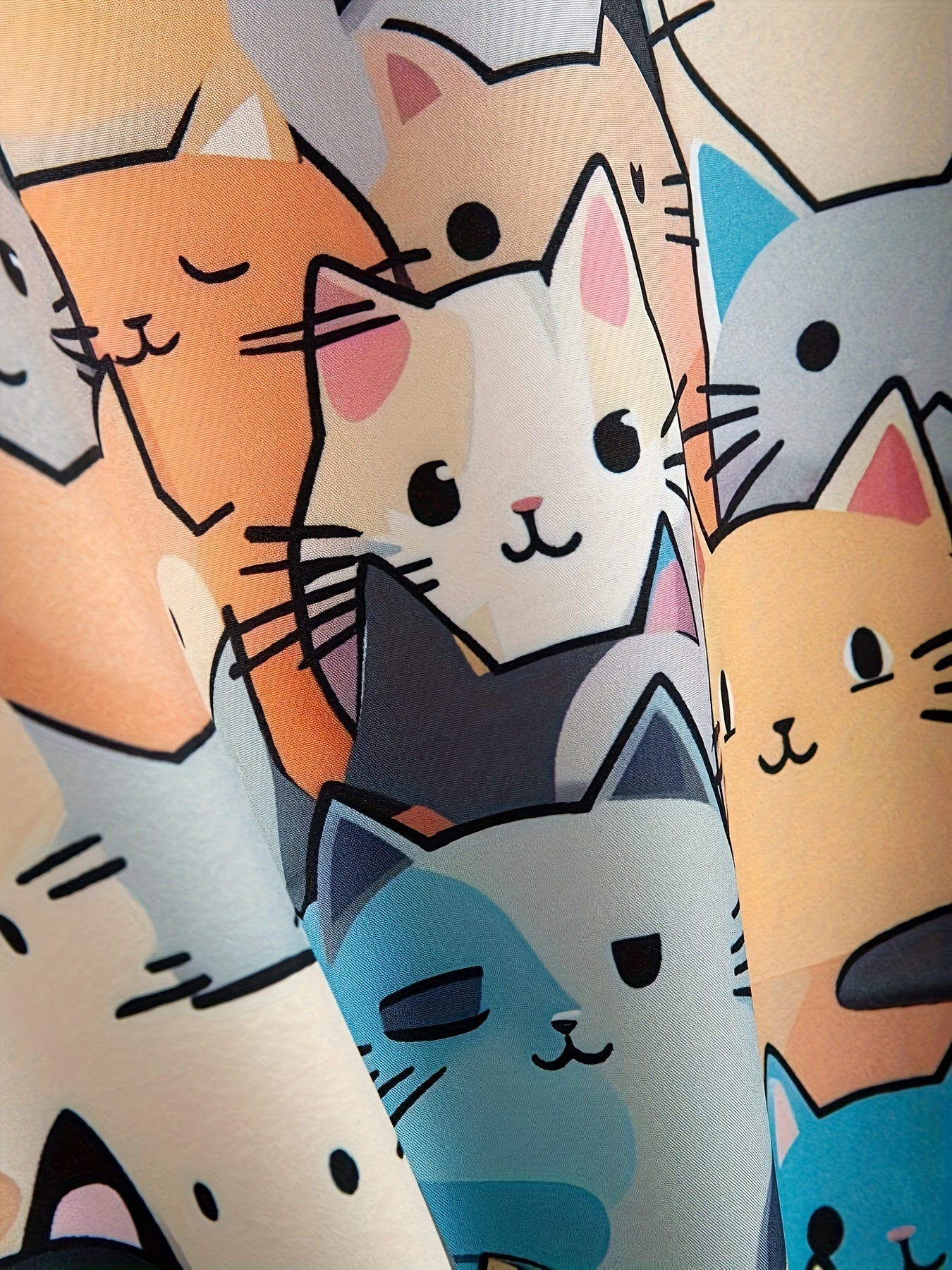 Herren Kurzarmhemd mit Katzenmotiv – Verspieltes Freizeithemd im Cartoon-Stil