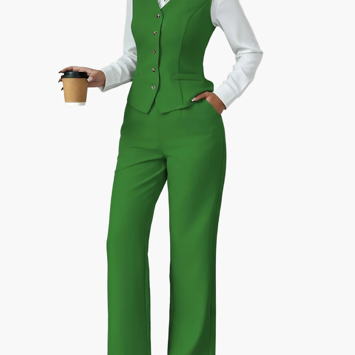 Damen Business Anzug mit Weste und Hose – Eleganter Büro-Look für stilbewusste Frauen