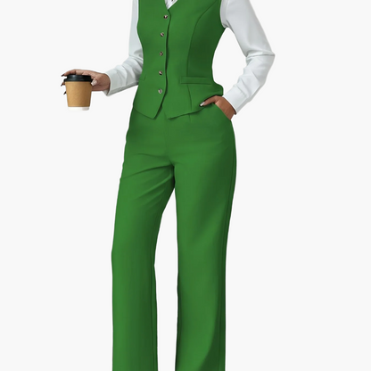 Damen Business Anzug mit Weste und Hose – Eleganter Büro-Look für stilbewusste Frauen