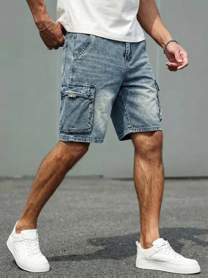 Herren Jeans Cargo-Shorts im Basic-Style für Freizeit und Alltag