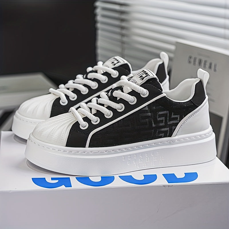 Herren Designer Plateau Sneaker mit modernem Muster – Streetstyle Freizeit