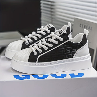 Herren Designer Plateau Sneaker mit modernem Muster – Streetstyle Freizeit