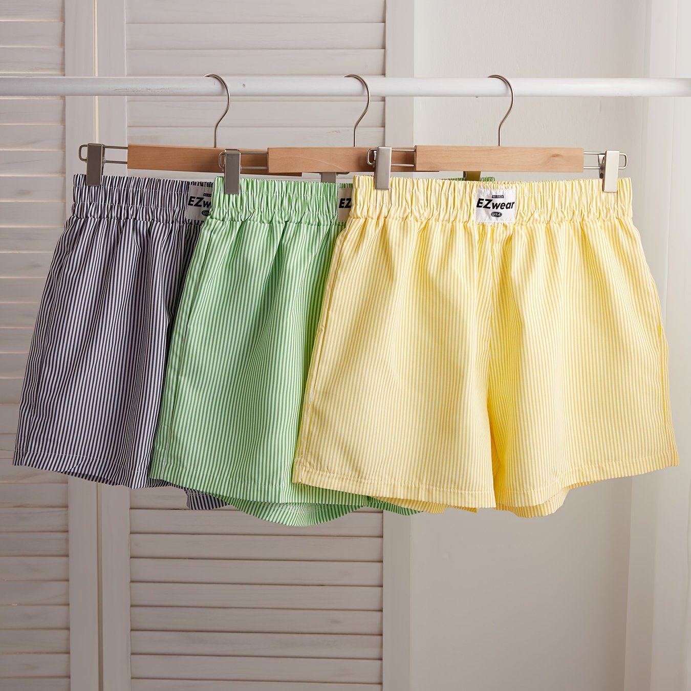Damen Pyjama Shorts Set – Gestreifte lockere Homewear, bequem & stilvoll