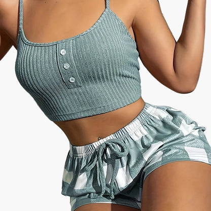 Damen Loungewear Set – Bequemes Freizeit Top und Shorts für Zuhause & Sommer