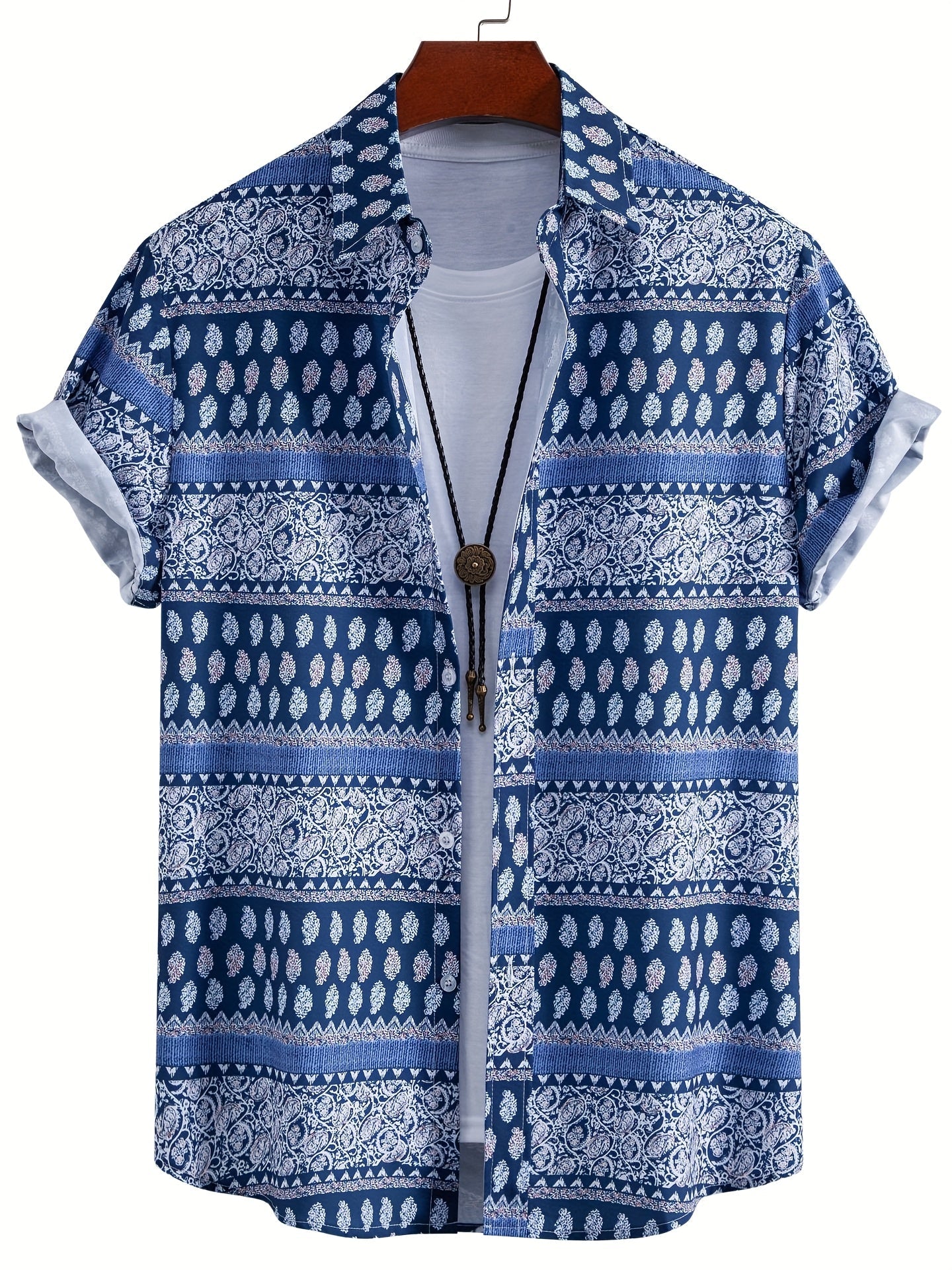 Herren Kurzarm Resorthemd mit Muschel-Print – Stilvolles Freizeithemd für Strand und Urlaub