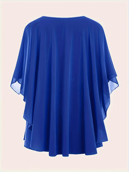 Damen Elegante Oversize Chiffon Bluse für festliche Anlässe und Alltag