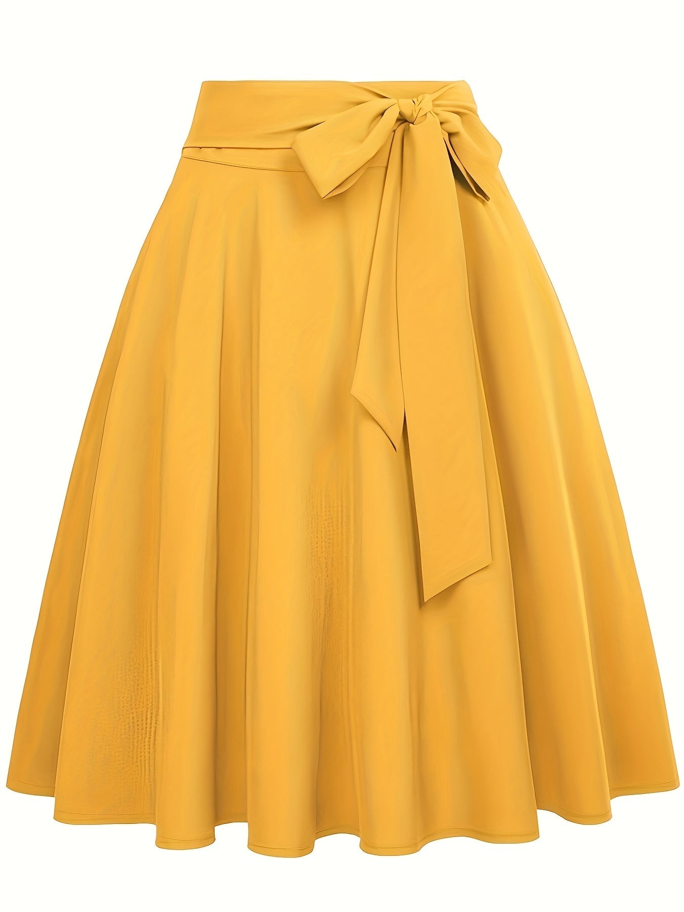 Damen Vintage A-Linien Rock mit Schleife – Eleganter Swingrock für Alltag & Freizeit