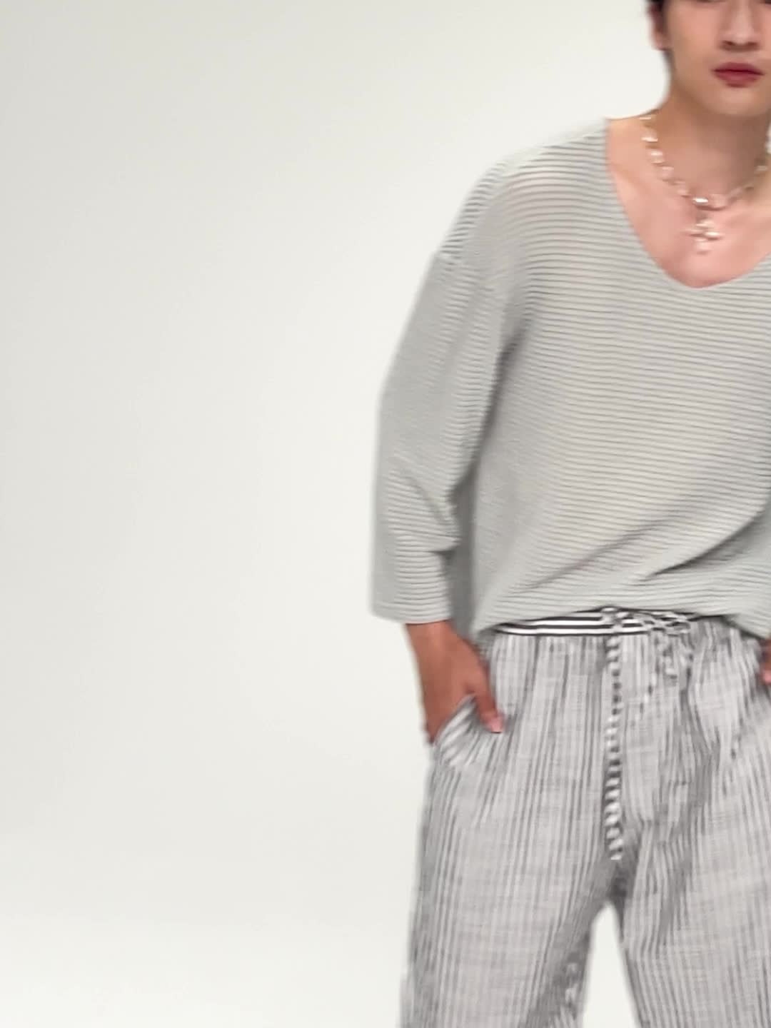 Herren Strickpullover im lockeren Mesh-Design – Lässiger V-Ausschnitt für Freizeit & Alltag