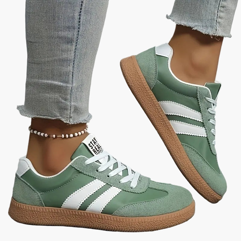 Damen Retro Sneaker mit Streifen – Lässige Streetstyle Turnschuhe für Alltag & Freizeit