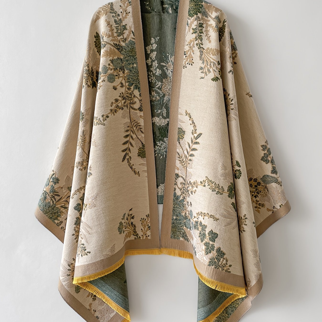 Damen Kimono Cardigan mit floralem Vintage-Muster – Elegante offene Umhangjacke für Freizeit und besondere Anlässe