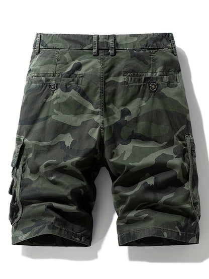 Herren Cargo Shorts im Camouflage-Look – Outdoor & Freizeit Bermuda mit Taschen