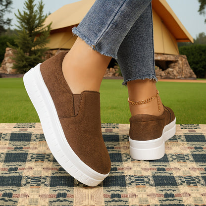 Damen Slip-On Plateau Loafer – Bequeme Freizeitschuhe für den Alltag