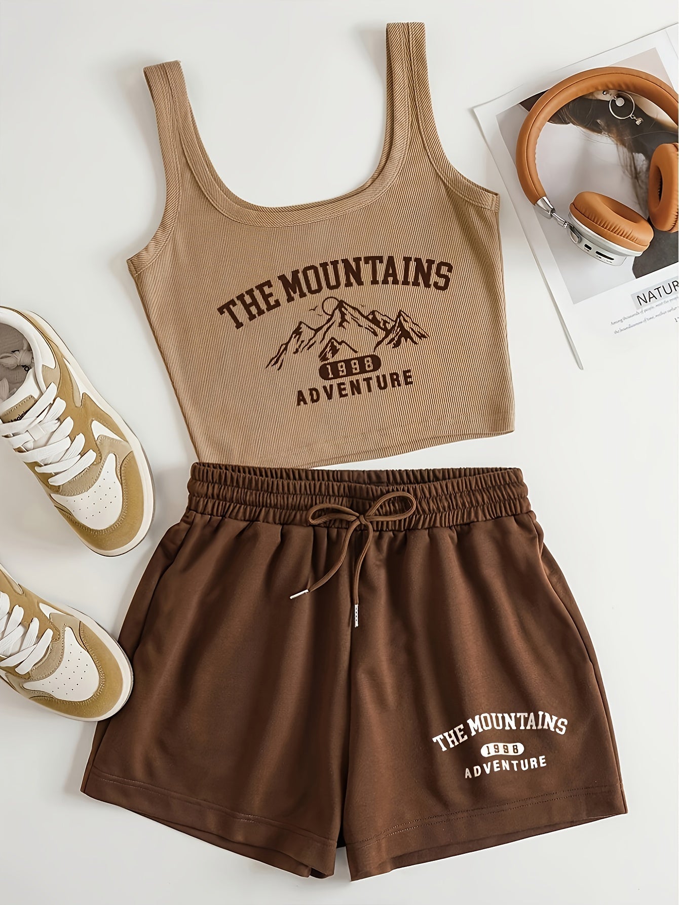 Damen Lounge-Set mit Print „The Mountains Adventure“ – Sportlich & Bequem für Freizeit und Homewear
