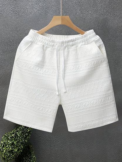 Herren Freizeits-Shorts mit geprägtem Muster für stilvolle Freizeit und Sport