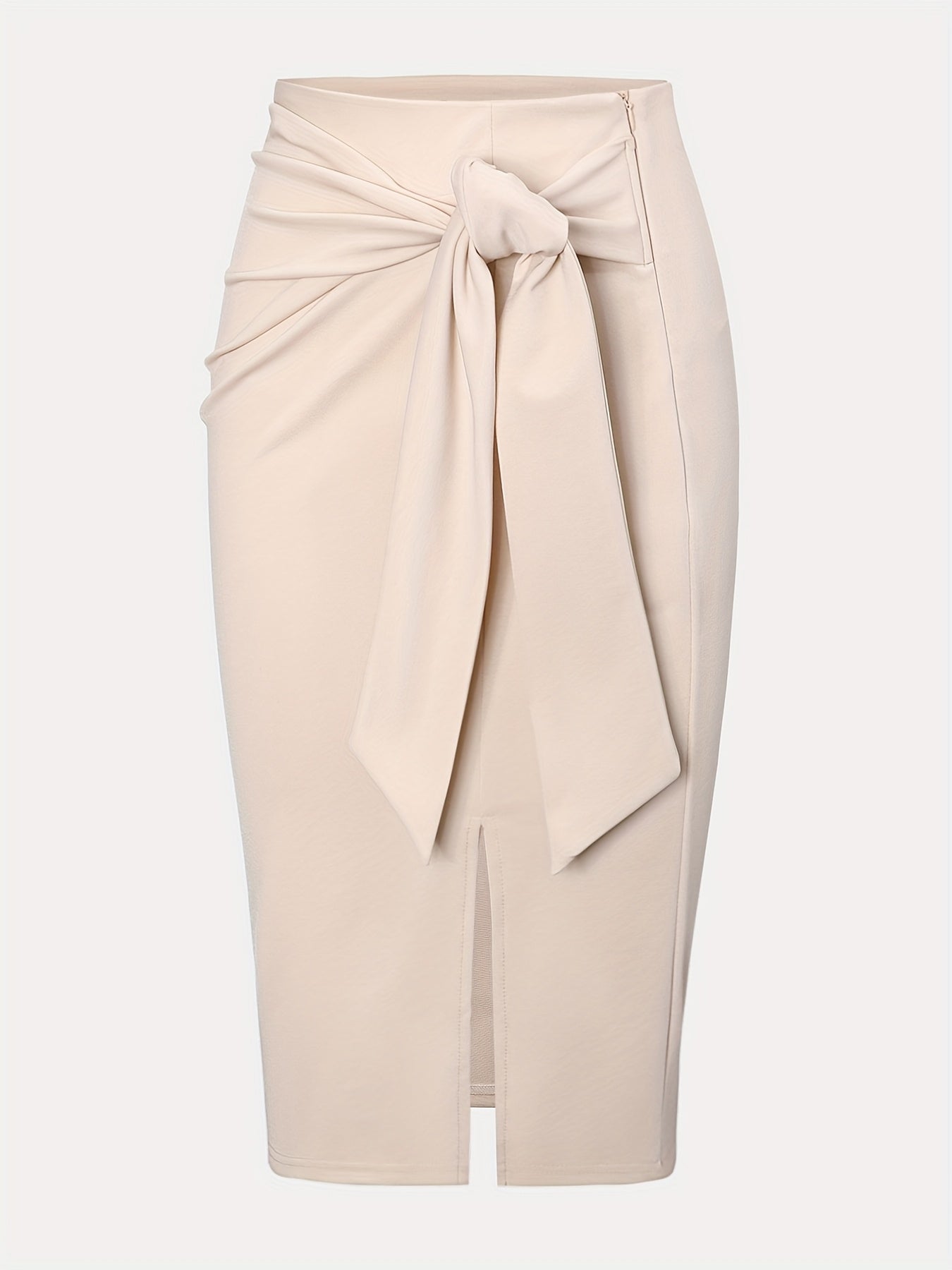 Damen Eleganter Bleistiftrock mit Schleife und Schlitz – Perfekt für Büro & besondere Anlässe