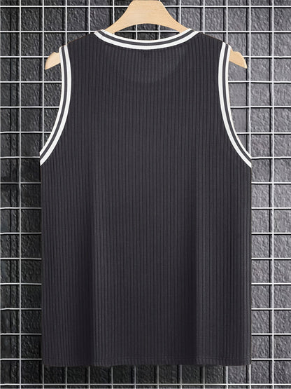 Herren Tanktop Sportlich mit Kontrastdetails – Lässiges Freizeit- und Fitnessshirt